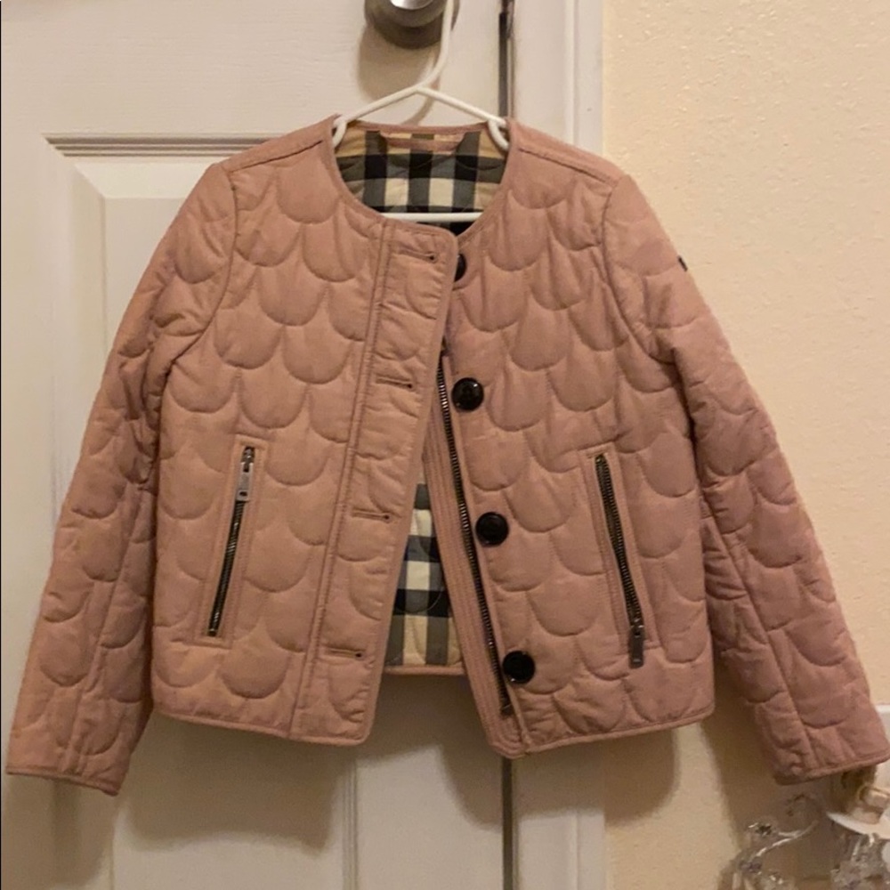 Used BURBERRY little girl quilted jacket size 6